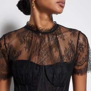 Jonathan Simkhai Kehlani Lace Panel Top US4